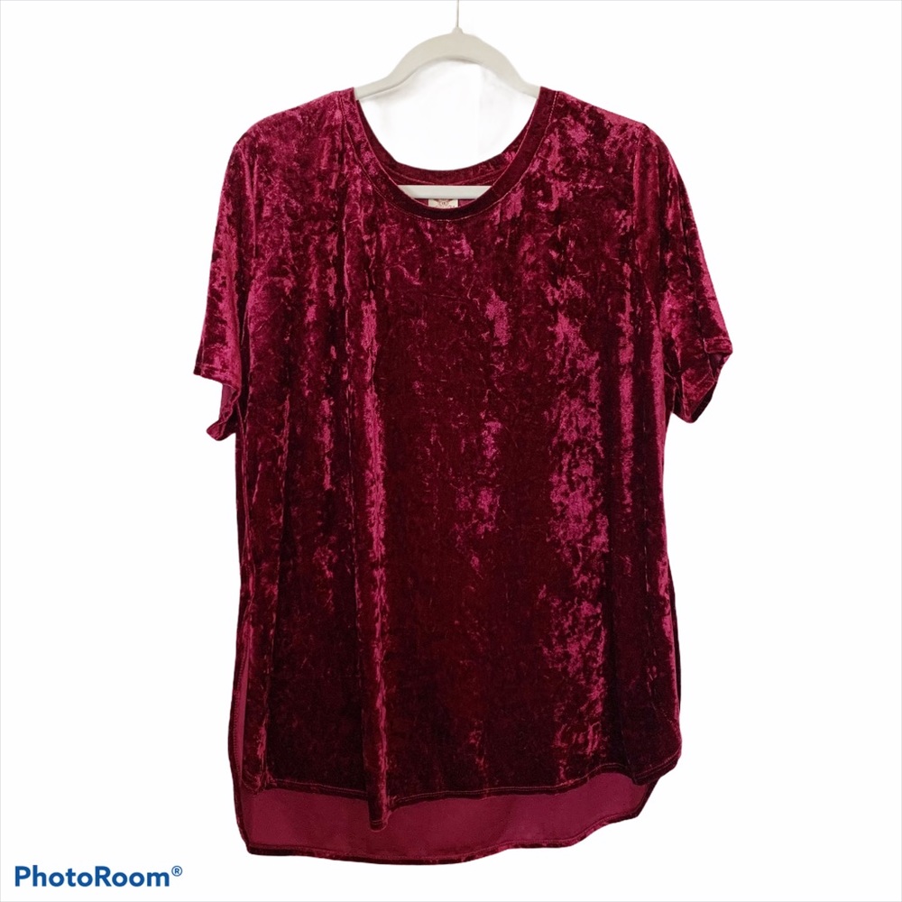 3/$20  1X Faded Glory velvet oversize tunic top